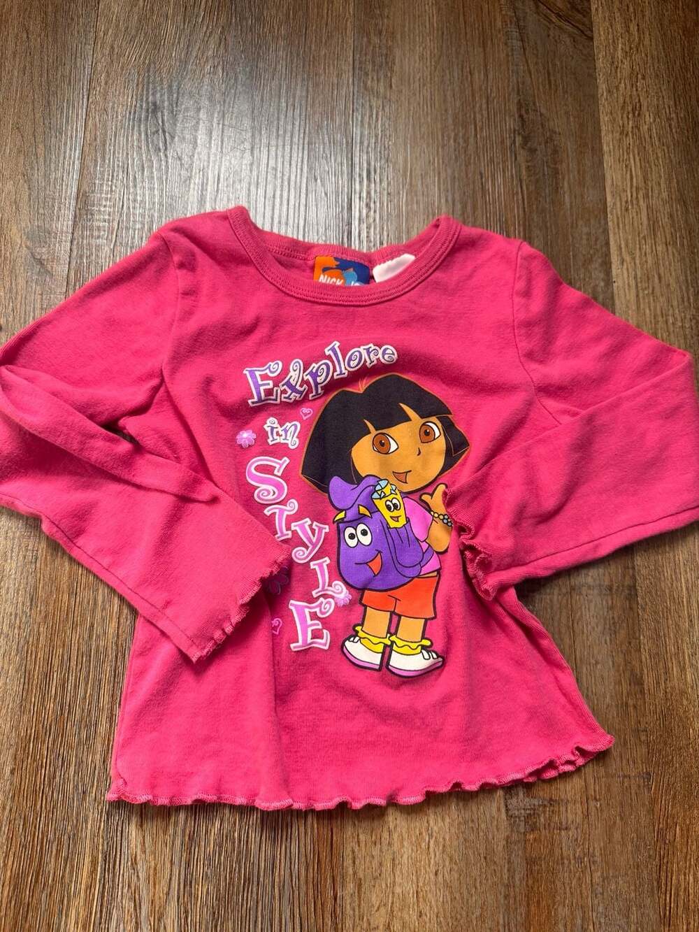 2004 Nick Jr. Dora The Explorer Long Sleeve Shirt Size 5T Pink